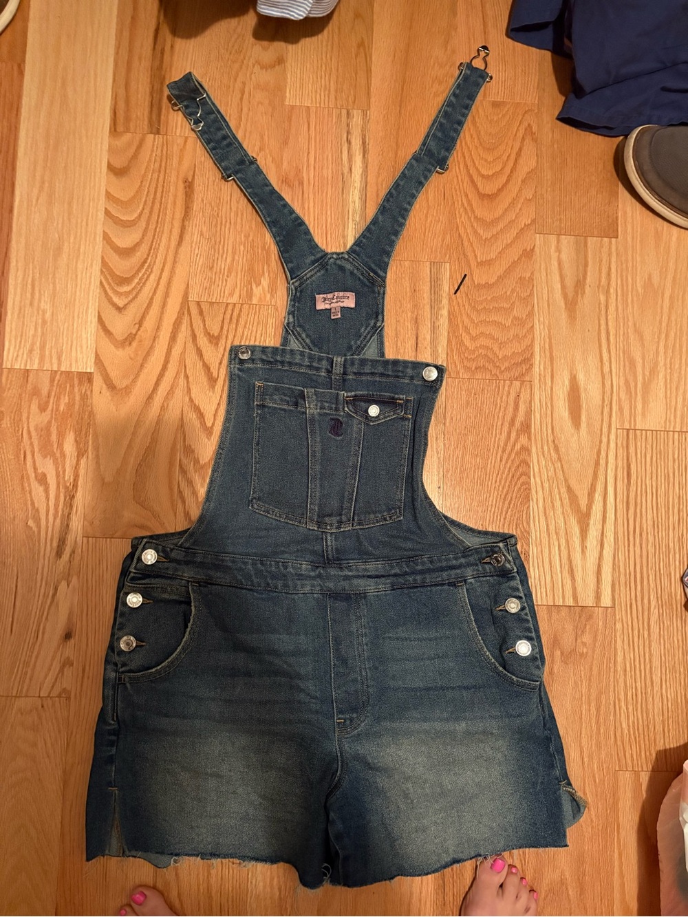 Juicy Couture Blue Denim Short Overalls